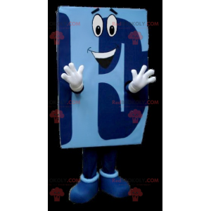 Blue capital letter E mascot - Redbrokoly.com