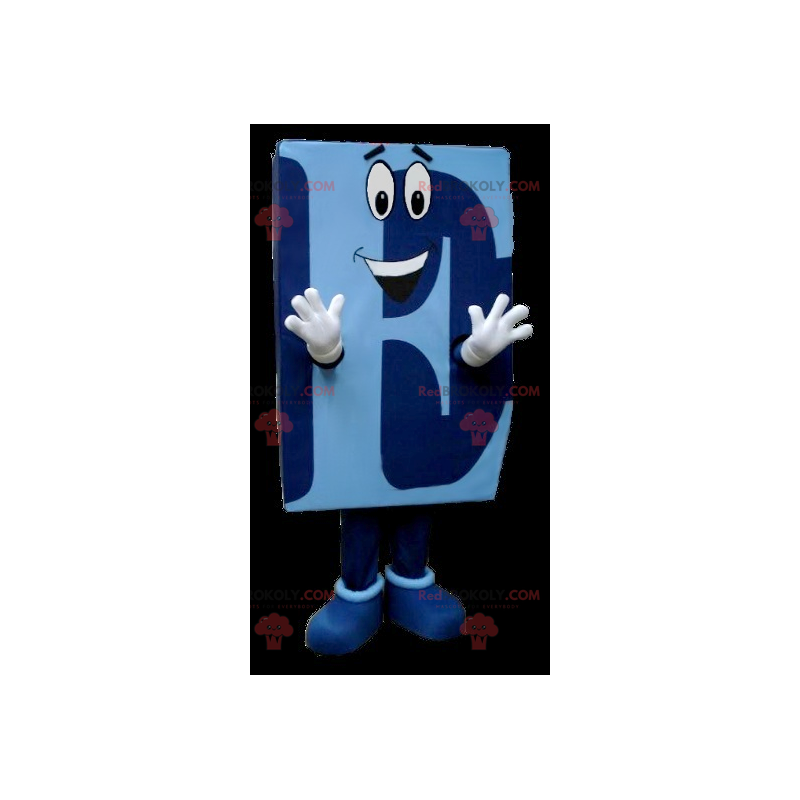 Mascotte en forme de E majuscule bleu - Redbrokoly.com