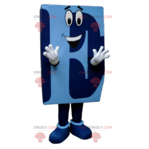 Blue capital letter E mascot - Redbrokoly.com