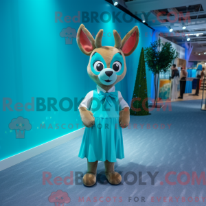 Cyan Roe Deer mascot...