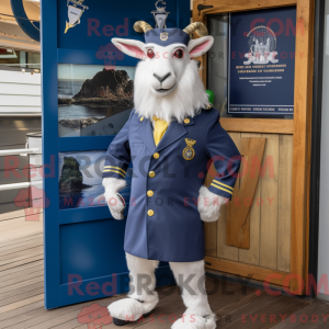 Navy Goat maskot kostume...
