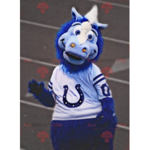 Mascota del caballo azul y gris - Redbrokoly.com