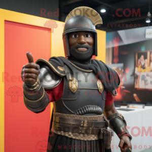 Black Roman Soldier mascot...