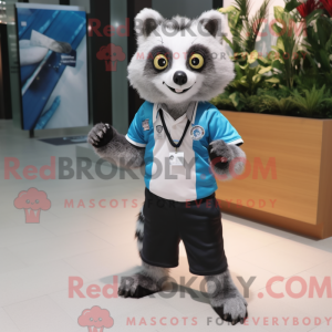 Sølv Civet-maskotdraktfigur...