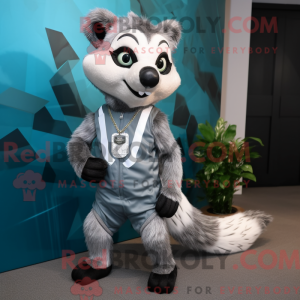 Silver Civet maskot kostume...