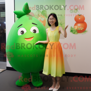 Zielony mandaryński maskot...