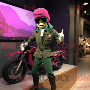 Magenta Grøn Beret maskot...