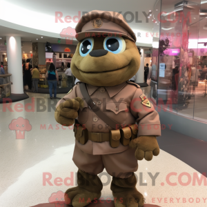 Brun Soldier maskot drakt...