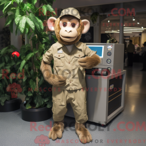 Tan Monkey mascottekostuum...