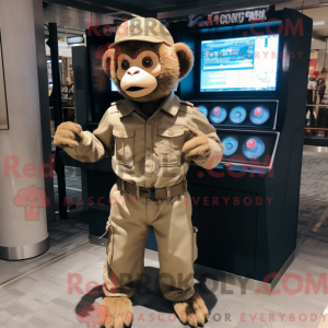 Tan Monkey mascot costume...