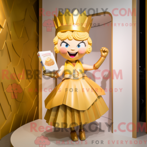 Gold Queen-maskotdraktfigur...