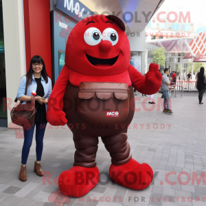Rød chokolade maskot...
