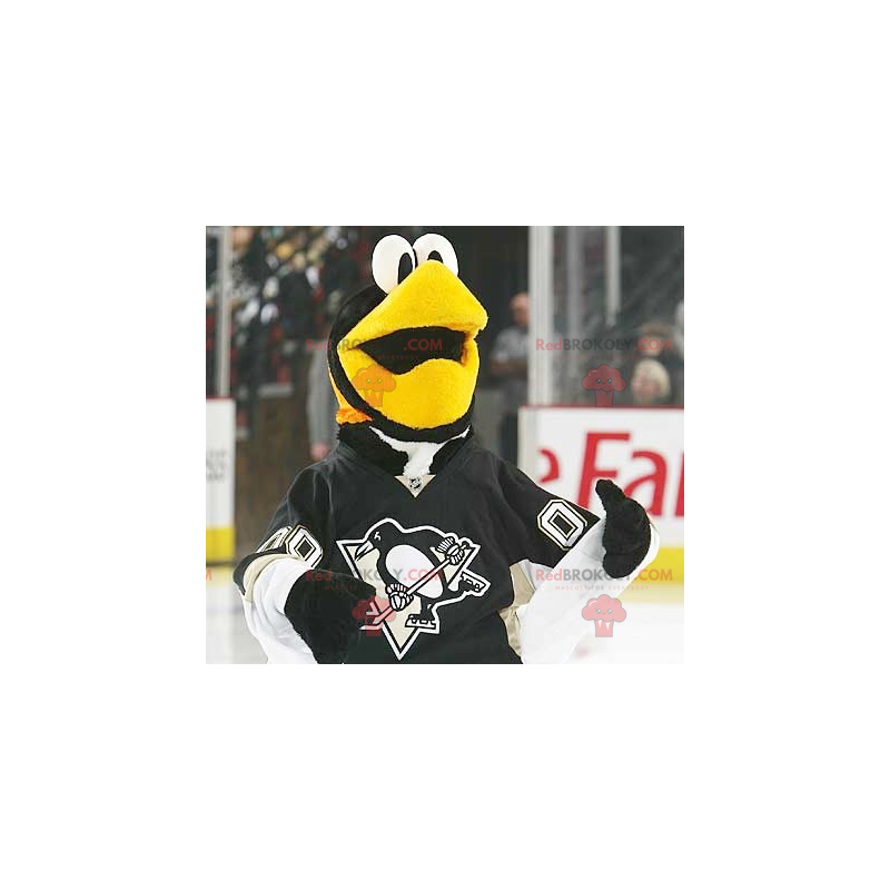 Mascotte d'oiseau noir et blanc de pingouin - Redbrokoly.com