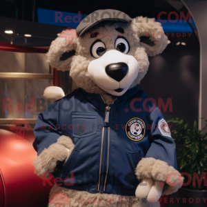 Navy Merino Sheep mascot...
