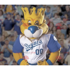 Mascota de león con cabeza en forma de corona - Redbrokoly.com