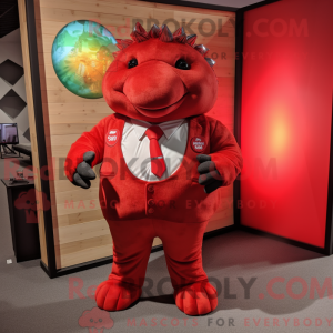 Rød Glyptodon maskot...