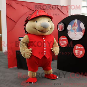 Personaggio mascotte rosso...
