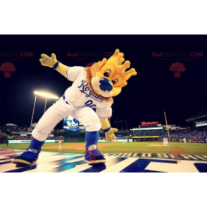 Lion mascot with head in the shape of a crown - Redbrokoly.com