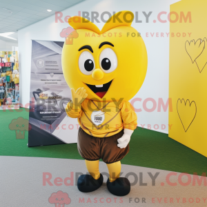 Yellow Heart mascot costume...