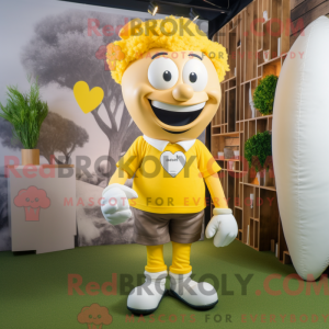 Yellow Heart mascot costume...