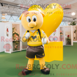 Gult hjerte maskot...