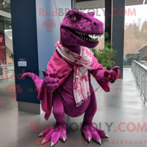 Magenta Allosaurus maskot...