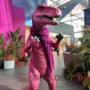 Magenta Allosaurus maskot...