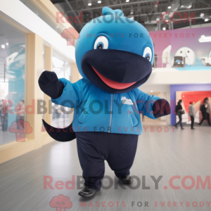 Black Blue Whale maskot...