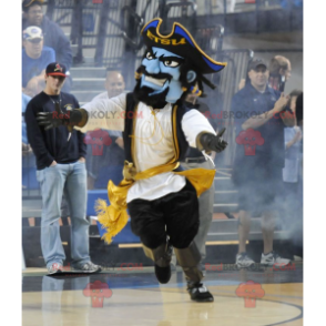 Mascotte pirata blu in abito tradizionale - Redbrokoly.com