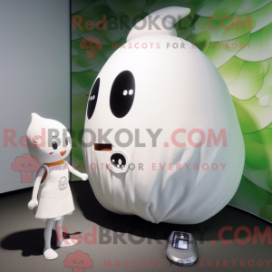 Hvid majroe maskot kostume...