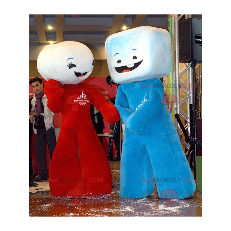 2 marshmallow mascots of sugar cubes - Redbrokoly.com