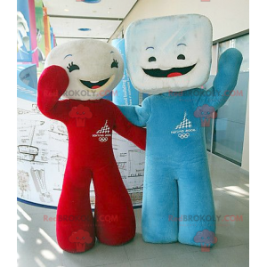 2 marshmallow mascots of sugar cubes - Redbrokoly.com