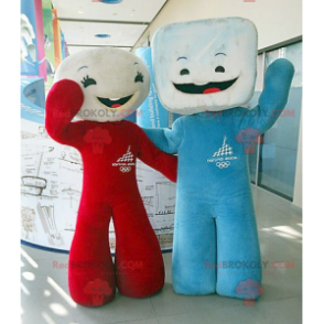 2 marshmallow maskoter med sukkerbiter - Redbrokoly.com