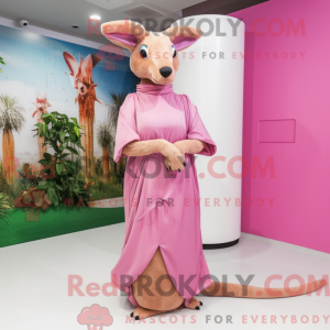 Pink Kangaroo mascot...