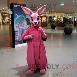 Pink kænguru maskot kostume...