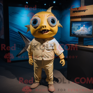 Gold Tuna mascot costume...