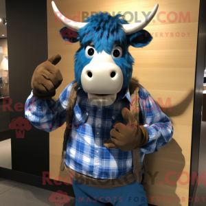 Blue Cow maskot kostume...