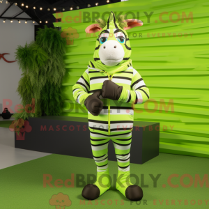 Lime Green Zebra mascot...