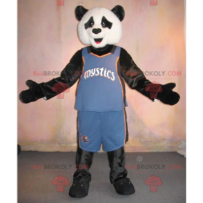 Mascota panda blanco y negro en ropa deportiva - Redbrokoly.com