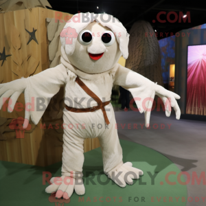 Hvid Spider maskot kostume...