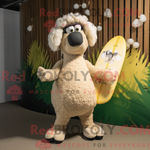 Beige Merino Sau maskot...