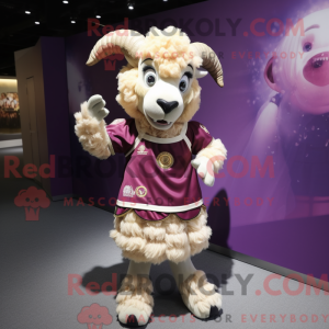 Ram-mascottekostuum gekleed...