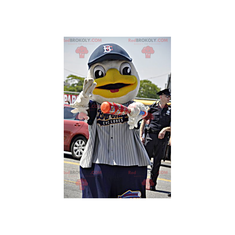 Maskot bílá a žlutá kachna ve sportovním oblečení - Maskot bílá a žlutá kachna ve sportovním oblečení -