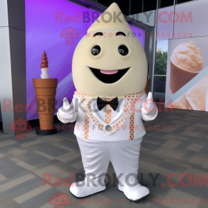 White Ice Cream Cone maskot...
