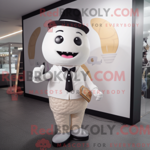 White Ice Cream Cone maskot...