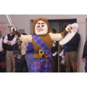 Gespierde man gladiator Viking mascotte - Redbrokoly.com
