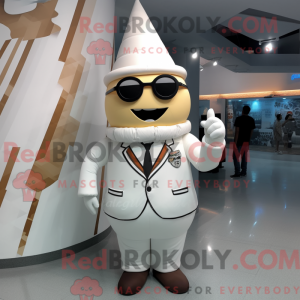 White Ice Cream Cone maskot...