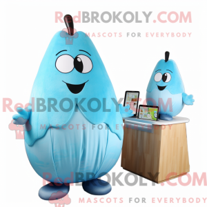 Sky Blue Pear maskot...