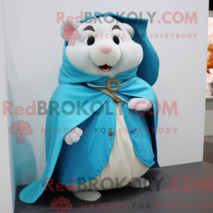 Cyan hamster maskot drakt...