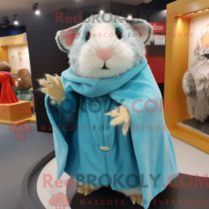 Cyan Hamster maskot kostume...